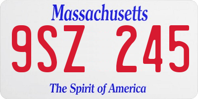 MA license plate 9SZ245