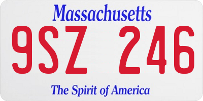 MA license plate 9SZ246