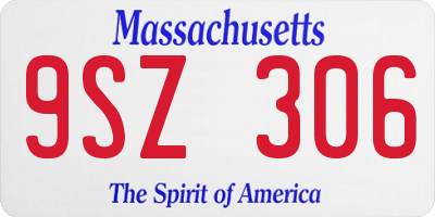 MA license plate 9SZ306