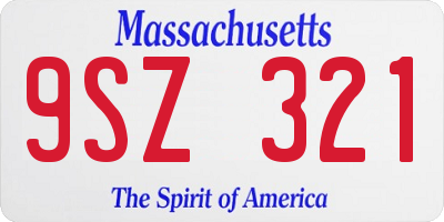 MA license plate 9SZ321