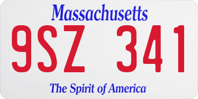 MA license plate 9SZ341