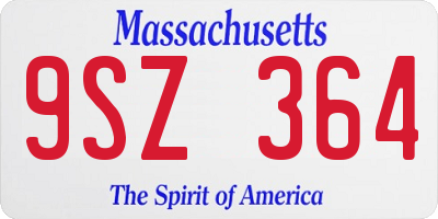 MA license plate 9SZ364