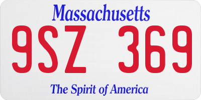 MA license plate 9SZ369
