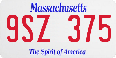 MA license plate 9SZ375