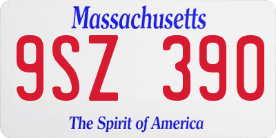 MA license plate 9SZ390