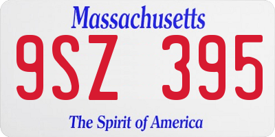 MA license plate 9SZ395