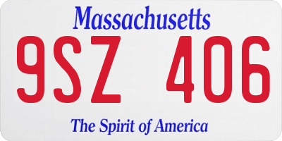 MA license plate 9SZ406