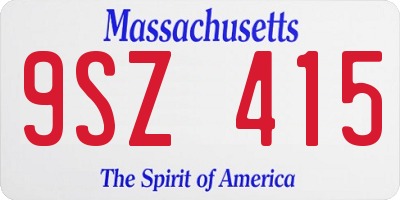 MA license plate 9SZ415