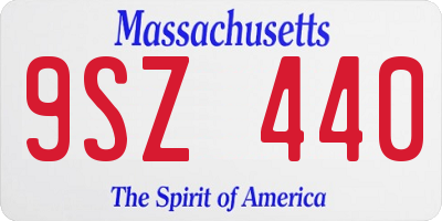 MA license plate 9SZ440