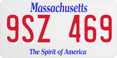 MA license plate 9SZ469