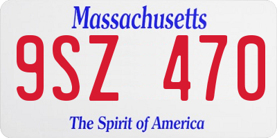 MA license plate 9SZ470