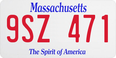 MA license plate 9SZ471