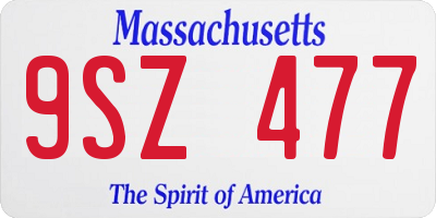 MA license plate 9SZ477