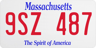 MA license plate 9SZ487