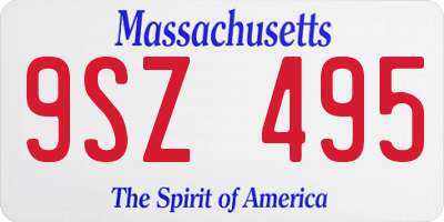 MA license plate 9SZ495