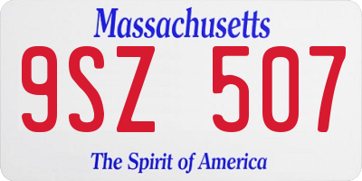 MA license plate 9SZ507
