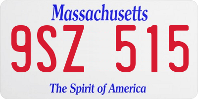 MA license plate 9SZ515