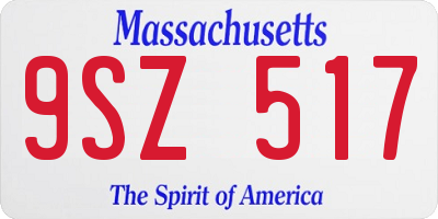 MA license plate 9SZ517