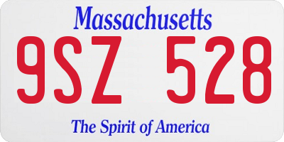 MA license plate 9SZ528