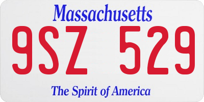 MA license plate 9SZ529