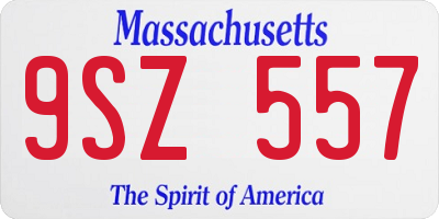 MA license plate 9SZ557