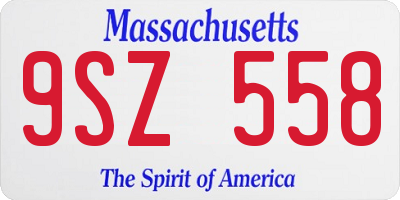 MA license plate 9SZ558