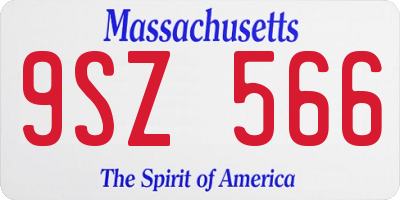 MA license plate 9SZ566