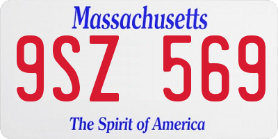 MA license plate 9SZ569