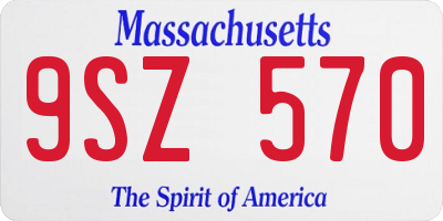 MA license plate 9SZ570