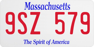 MA license plate 9SZ579