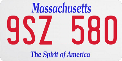 MA license plate 9SZ580