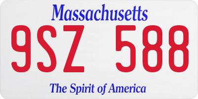 MA license plate 9SZ588