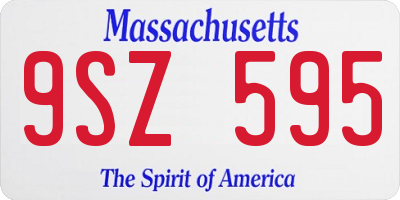 MA license plate 9SZ595