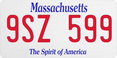 MA license plate 9SZ599