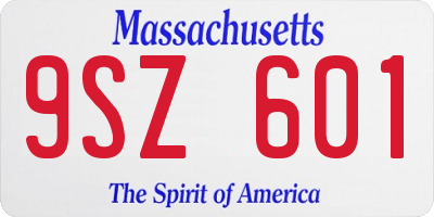 MA license plate 9SZ601