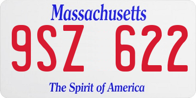 MA license plate 9SZ622