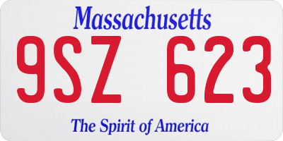 MA license plate 9SZ623
