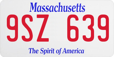 MA license plate 9SZ639