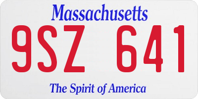 MA license plate 9SZ641