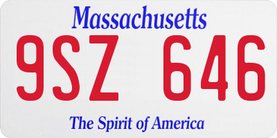 MA license plate 9SZ646
