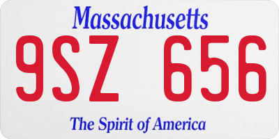 MA license plate 9SZ656