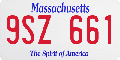 MA license plate 9SZ661