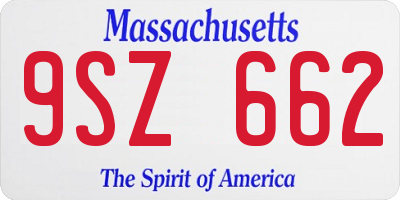 MA license plate 9SZ662