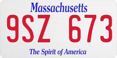 MA license plate 9SZ673