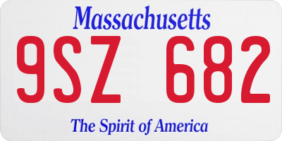 MA license plate 9SZ682