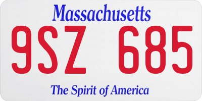 MA license plate 9SZ685