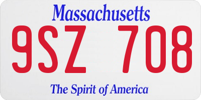 MA license plate 9SZ708