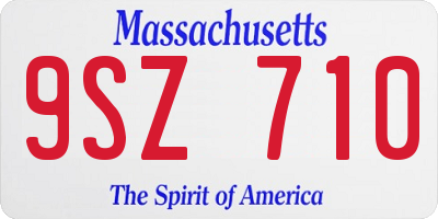 MA license plate 9SZ710