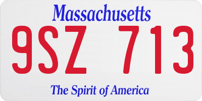 MA license plate 9SZ713
