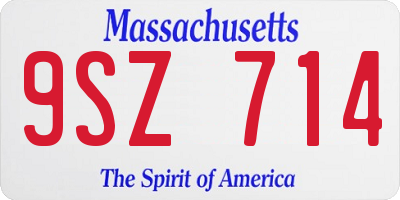 MA license plate 9SZ714